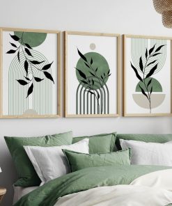 تابلو برگ سبز مجموعه 3 عددی